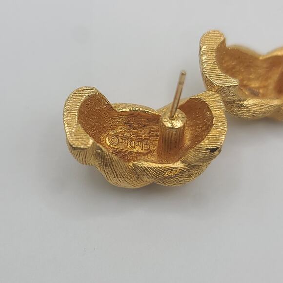 Vintage Christian Dior Earrings Rhinestone Half Hoops Signed Heavy - Picture 10 of 12